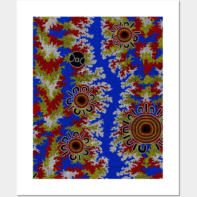 Aboriginal Art - Waterhole Dreaming Corela Wall Art by hogartharts